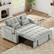 Convertible Velvet Sleeper Sofa Bed With Adjustable Backrest - Driftwood - Omega Lifestyles