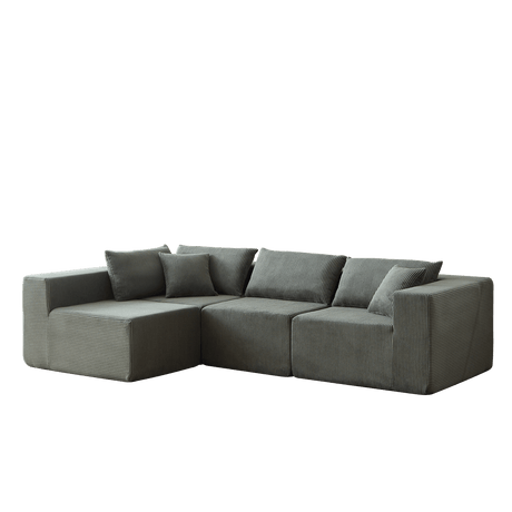 Corduroy Modular L-Shaped Sectional Sofa Set - Sleep Galleria