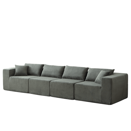 Corduroy Modular L-Shaped Sectional Sofa Set - Sleep Galleria
