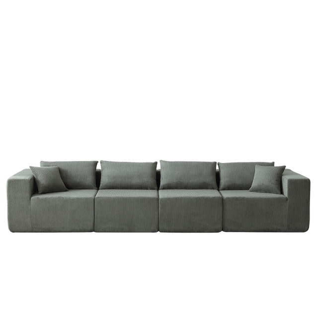 Corduroy Modular L-Shaped Sectional Sofa Set - Omega Lifestyles