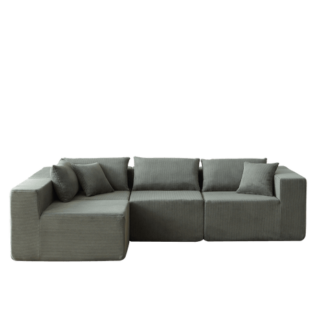 Corduroy Modular L-Shaped Sectional Sofa Set - Sleep Galleria