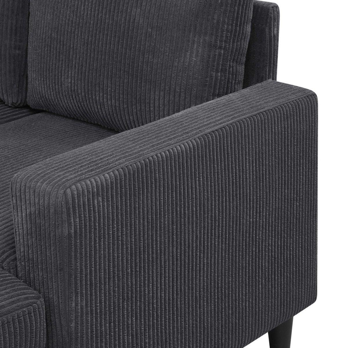 Corduroy Upholstered Modular Sectional With 2 Ottomans - Omega Lifestyles