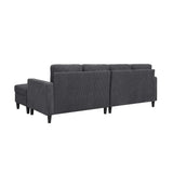 Corduroy Upholstered Modular Sectional With 2 Ottomans - Omega Lifestyles