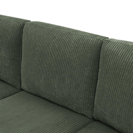 Corduroy Upholstered Modular Sectional With 2 Ottomans - Omega Lifestyles