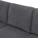 Corduroy Upholstered Modular Sectional With 2 Ottomans - Omega Lifestyles