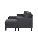 Corduroy Upholstered Modular Sectional With 2 Ottomans - Omega Lifestyles