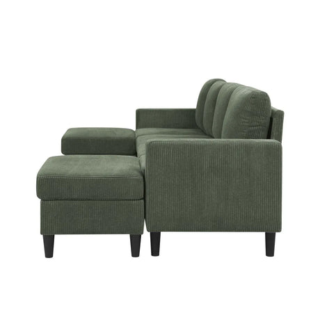 Corduroy Upholstered Modular Sectional With 2 Ottomans - Omega Lifestyles