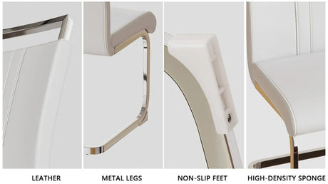 Cream MDF Modern 7-Piece Dining Table And Chair Set - Omega Lifestyles