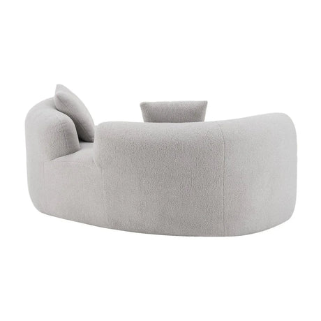 Curved Grey Foam Spring Medium-Firm Loveseat - Omega Lifestyles