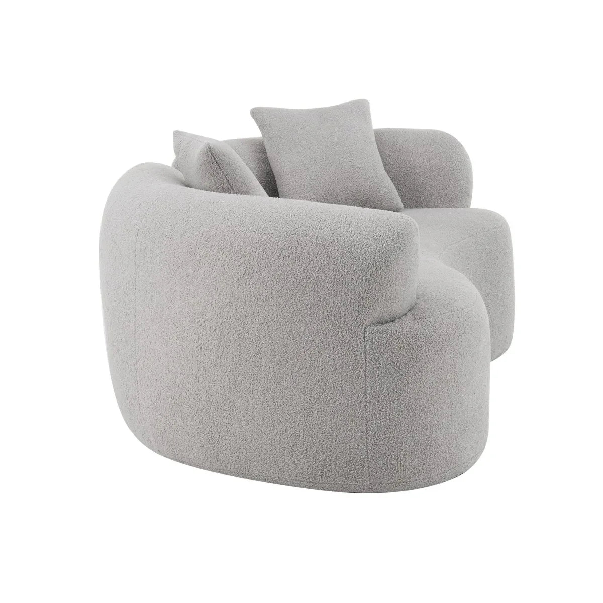 Curved Grey Foam Spring Medium-Firm Loveseat - Omega Lifestyles