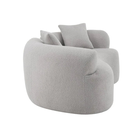 Curved Grey Foam Spring Medium-Firm Loveseat - Omega Lifestyles