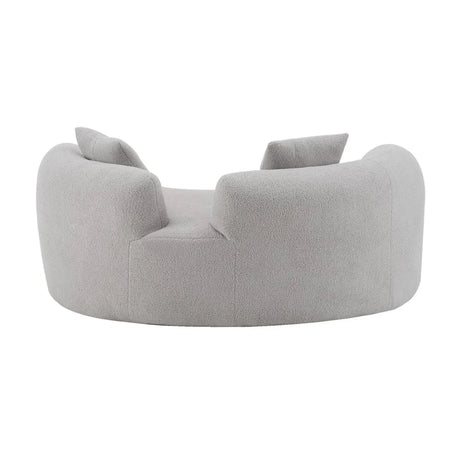 Curved Grey Foam Spring Medium-Firm Loveseat - Omega Lifestyles