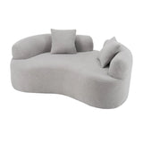 Curved Grey Foam Spring Medium-Firm Loveseat - Omega Lifestyles