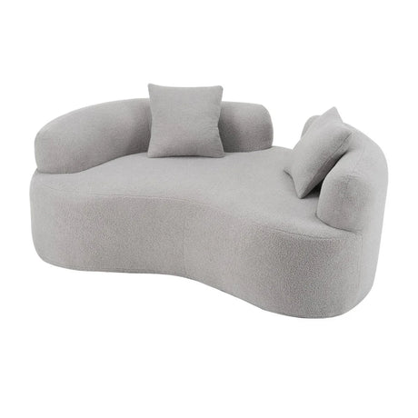 Curved Grey Foam Spring Medium-Firm Loveseat - Omega Lifestyles