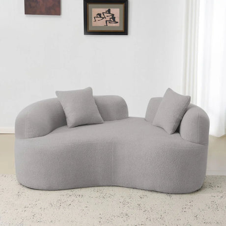 Curved Grey Foam Spring Medium-Firm Loveseat - Omega Lifestyles