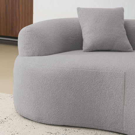Curved Grey Foam Spring Medium-Firm Loveseat - Omega Lifestyles