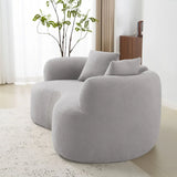 Curved Grey Foam Spring Medium-Firm Loveseat - Omega Lifestyles