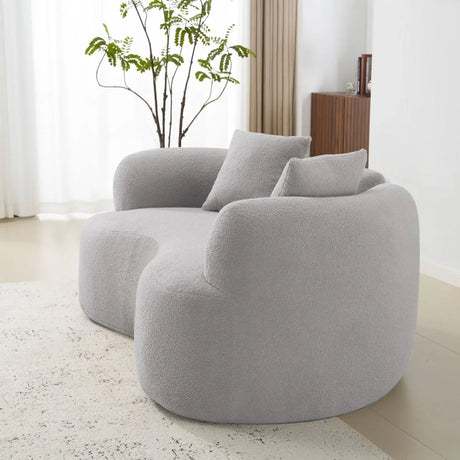 Curved Grey Foam Spring Medium-Firm Loveseat - Omega Lifestyles