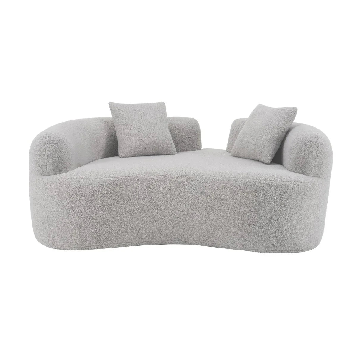 Curved Grey Foam Spring Medium-Firm Loveseat - Omega Lifestyles