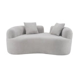 Curved Grey Foam Spring Medium-Firm Loveseat - Omega Lifestyles