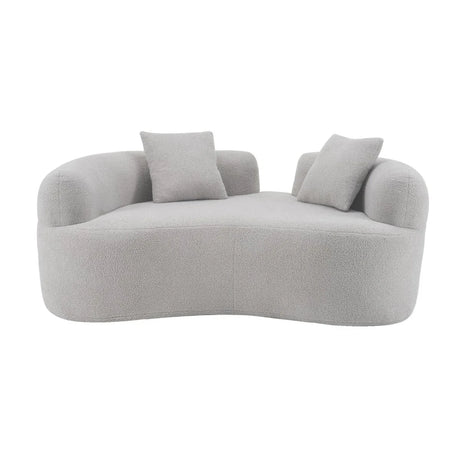 Curved Grey Foam Spring Medium-Firm Loveseat - Omega Lifestyles