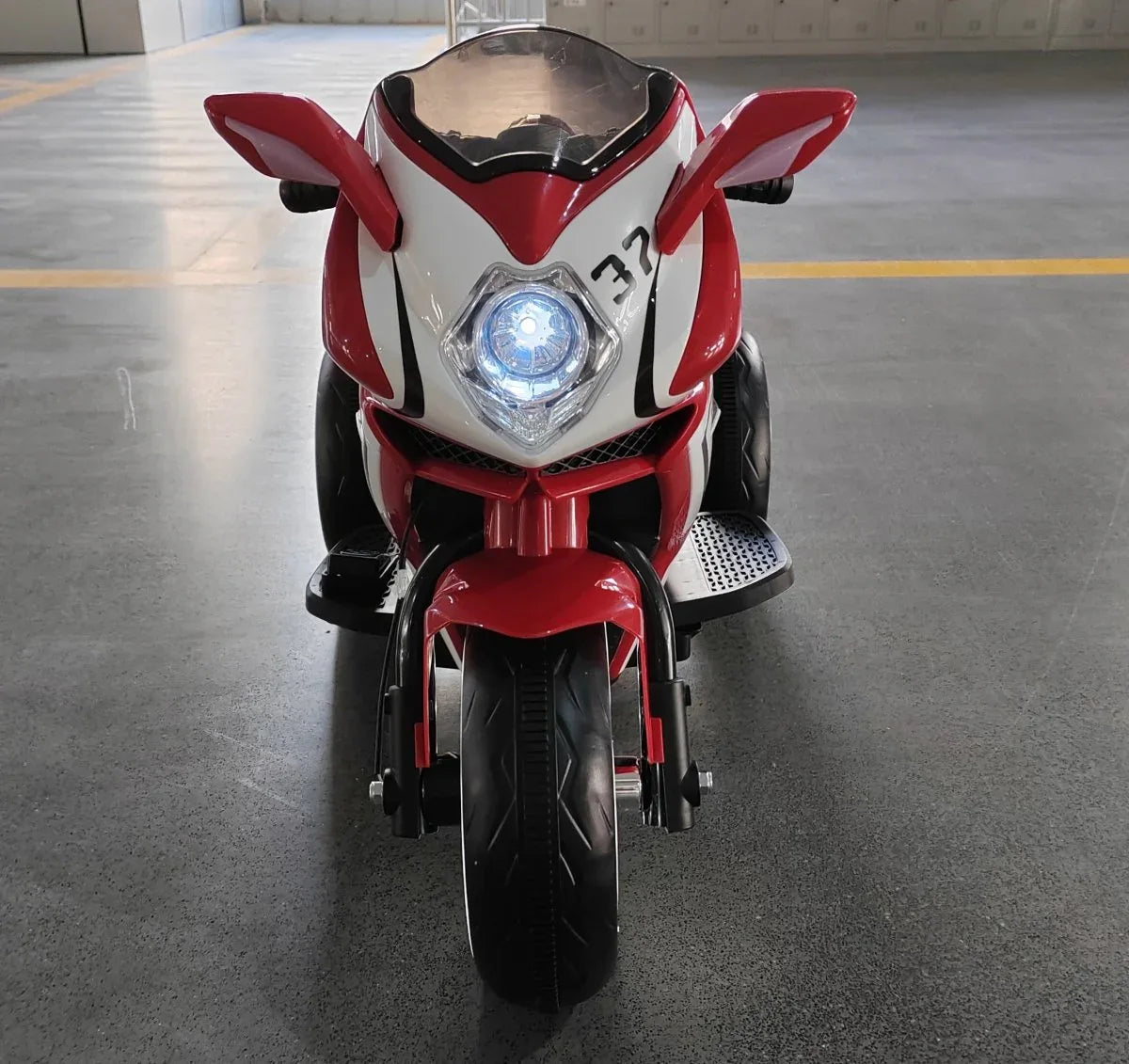 Electric Red Kids Ride-On Motorcycle With Lights - Omega Lifestyles