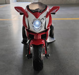 Electric Red Kids Ride-On Motorcycle With Lights - Omega Lifestyles