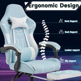 Ergonomic PU Leather Massage Gaming Chair With Footrest - Omega Lifestyles