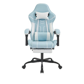 Ergonomic PU Leather Massage Gaming Chair With Footrest - Omega Lifestyles