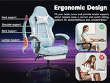 Ergonomic PU Leather Massage Gaming Chair With Footrest - Omega Lifestyles