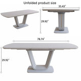 Expandable MDF Dining Table And 4 PU Fabric Padded Chairs Set - Omega Lifestyles