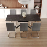 Expandable MDF Dining Table Set With Cushioned Chairs - Omega Lifestyles