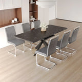 Expandable MDF Dining Table Set With Cushioned Chairs - Omega Lifestyles