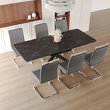 Expandable MDF Dining Table Set With Cushioned Chairs - Omega Lifestyles