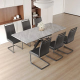 Expandable MDF Dining Table With 6 Cushioned Chairs Set - Omega Lifestyles