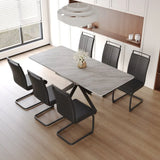 Expandable MDF Dining Table With 6 Cushioned Chairs Set - Omega Lifestyles