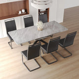 Expandable MDF Dining Table With 6 Cushioned Chairs Set - Omega Lifestyles