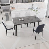 Expandable Rectangular Dining Table With Four PU Chairs - Omega Lifestyles