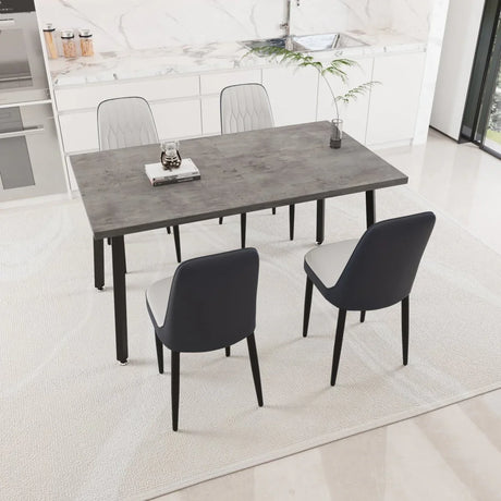 Expandable Rectangular Dining Table With Four PU Chairs - Omega Lifestyles