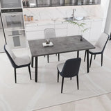 Expandable Rectangular Dining Table With Four PU Chairs - Omega Lifestyles