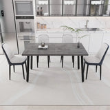 Expandable Rectangular Dining Table With Four PU Chairs - Omega Lifestyles