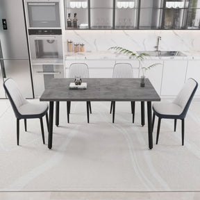 Expandable Rectangular Dining Table With Four PU Chairs - Omega Lifestyles