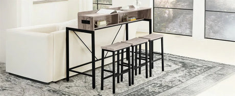 Farmhouse 4-Piece Bar Table And Saddle Stools Set - Omega Lifestyles