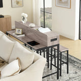 Farmhouse 4-Piece Bar Table And Saddle Stools Set - Omega Lifestyles