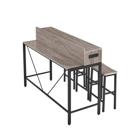 Farmhouse 4-Piece Bar Table And Saddle Stools Set - Omega Lifestyles