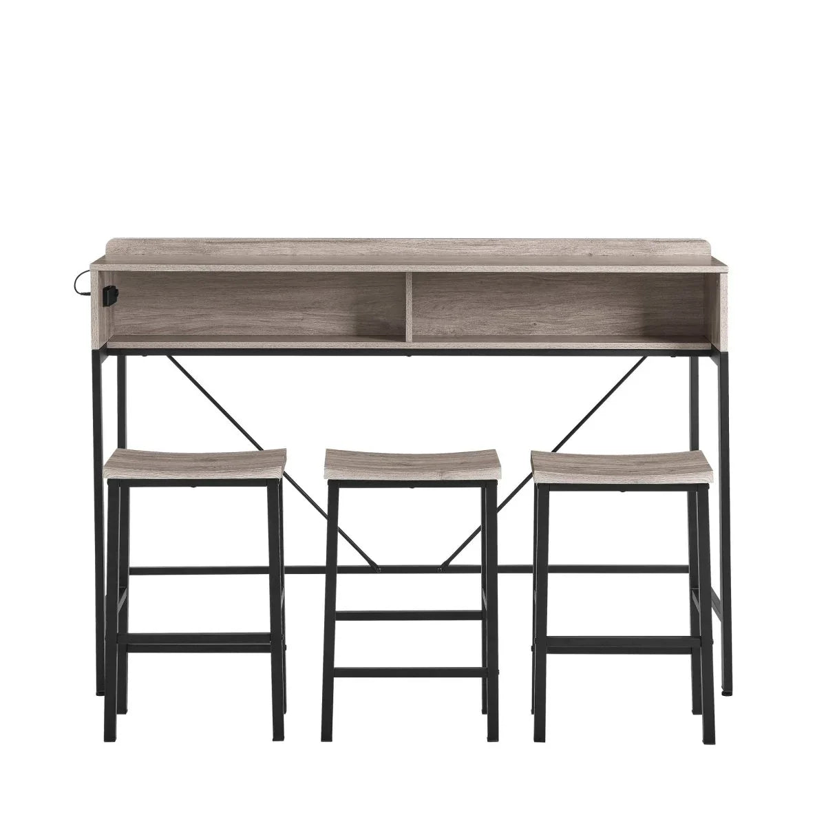 Farmhouse 4-Piece Bar Table And Saddle Stools Set - Omega Lifestyles
