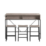 Farmhouse 4-Piece Bar Table And Saddle Stools Set - Omega Lifestyles