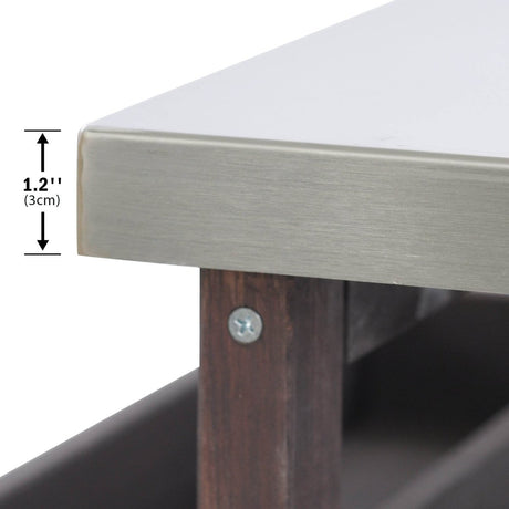 Farmhouse Solid Fir Wood Outdoor Kitchen Island Cart - Driftwood - Omega Lifestyles