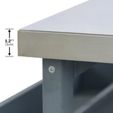 Farmhouse Solid Fir Wood Outdoor Kitchen Island Cart - Driftwood - Omega Lifestyles