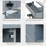 Farmhouse Solid Fir Wood Outdoor Kitchen Island Cart - Driftwood - Omega Lifestyles